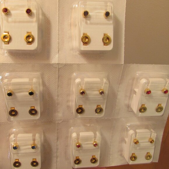 Caflon Surgical Steel 4mm Ear Piercing Studs, 12 Pair Birthstone Colors - Picture 12 of 12